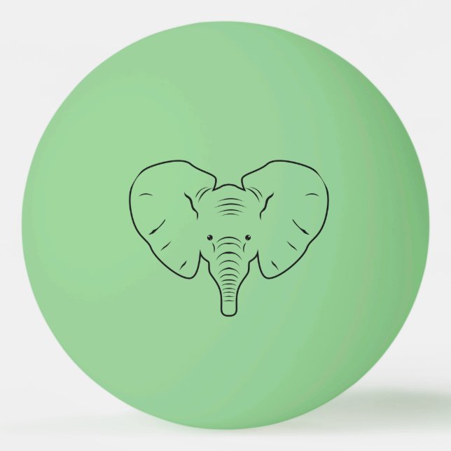 Pelota De Ping Pong Silhouette facial elefante (Anverso)