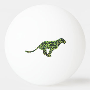Pelota De Ping Pong Silhouette Leopardo negro y verde
