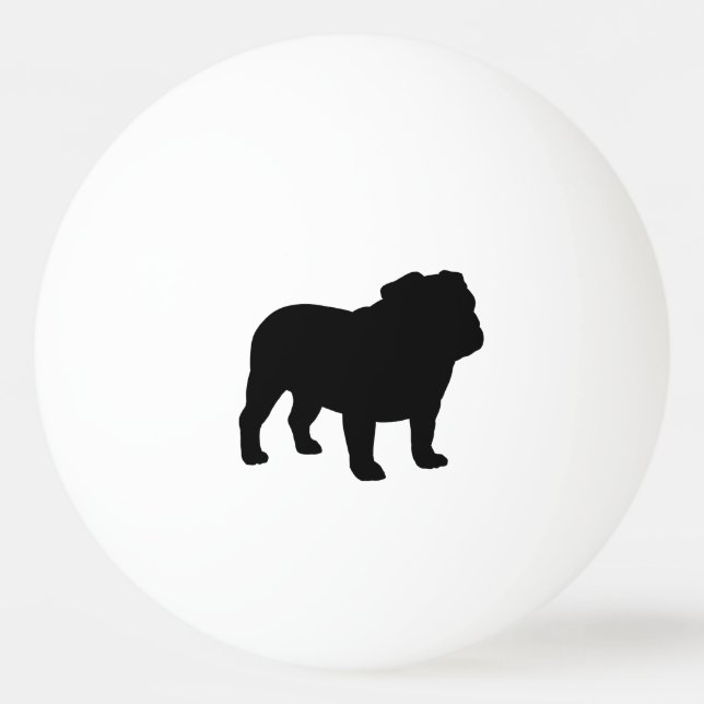 Pelota De Ping Pong Silueta de Bulldog (Anverso)