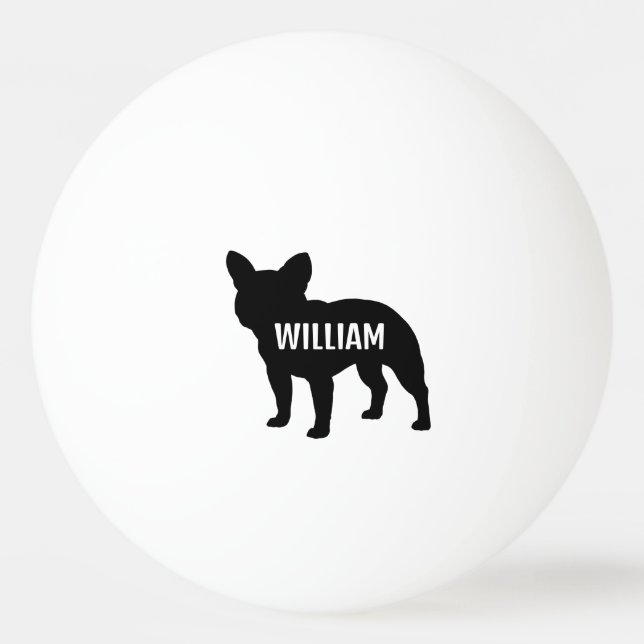 Pelota De Ping Pong Silueta de Bulldog Francés (Anverso)