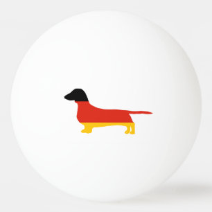 Pelota De Ping Pong silueta de la Alemania-bandera del dachshund