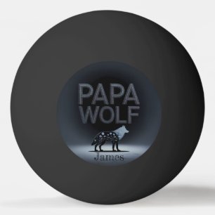 Pelota De Ping Pong Silueta personalizada de Papá Lobo Naturaleza