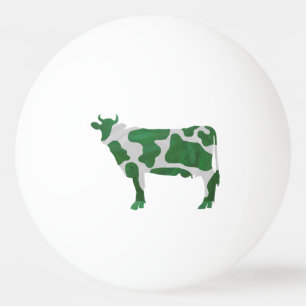 Pelota De Ping Pong Silueta verde y blanca de vaca