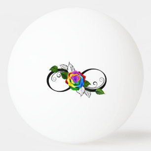 Pelota De Ping Pong Símbolo de infinito con rosa arcoíris