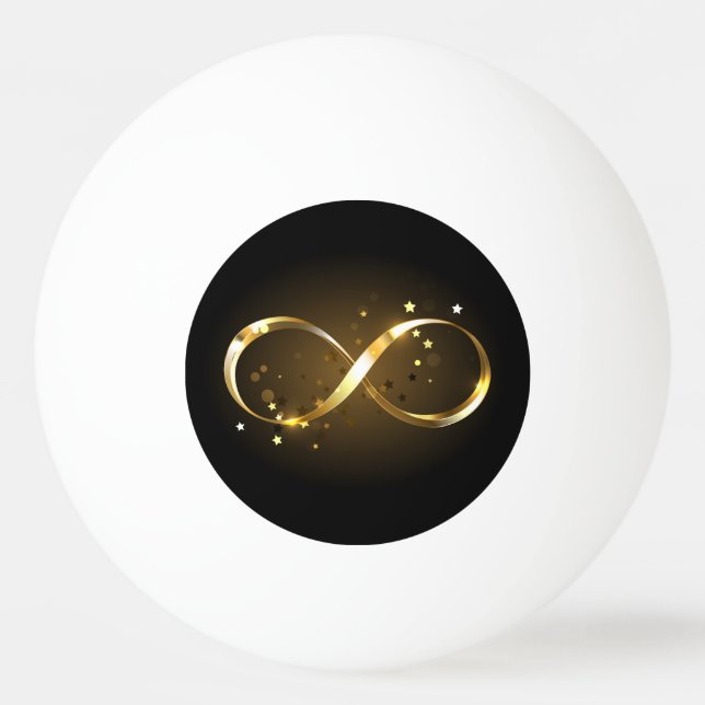 Pelota De Ping Pong Símbolo de infinito dorado (Anverso)