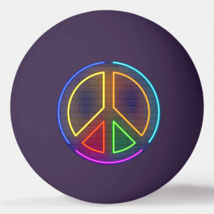 Pelota De Ping Pong Símbolo de señal de paz de neón multicolor