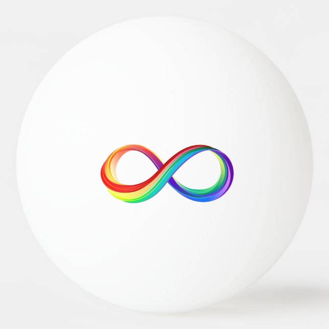Pelota De Ping Pong Símbolo infinito arcoiris en capas (Anverso)