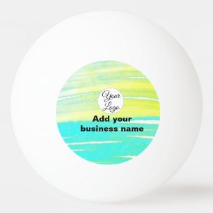 Pelota De Ping Pong simple minimal añade tu logo/diseño AZUL AMARILLO