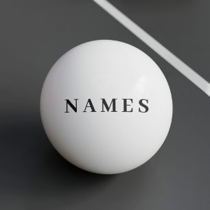 Pelota De Ping Pong Simple Personalizado Negro Añadir su nombre Elegan