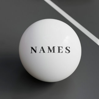 Pelota De Ping Pong Simple Personalizado Negro Añadir su nombre Elegan