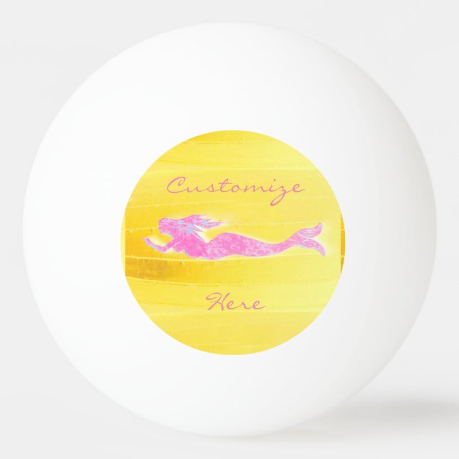 Pelota De Ping Pong sirena rosada que nada (Anverso)