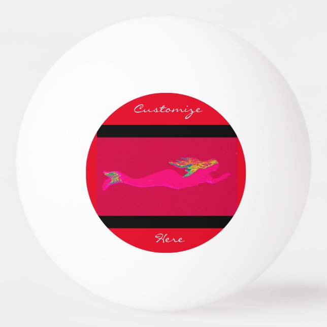 Pelota De Ping Pong sirenas rosadas (Anverso)