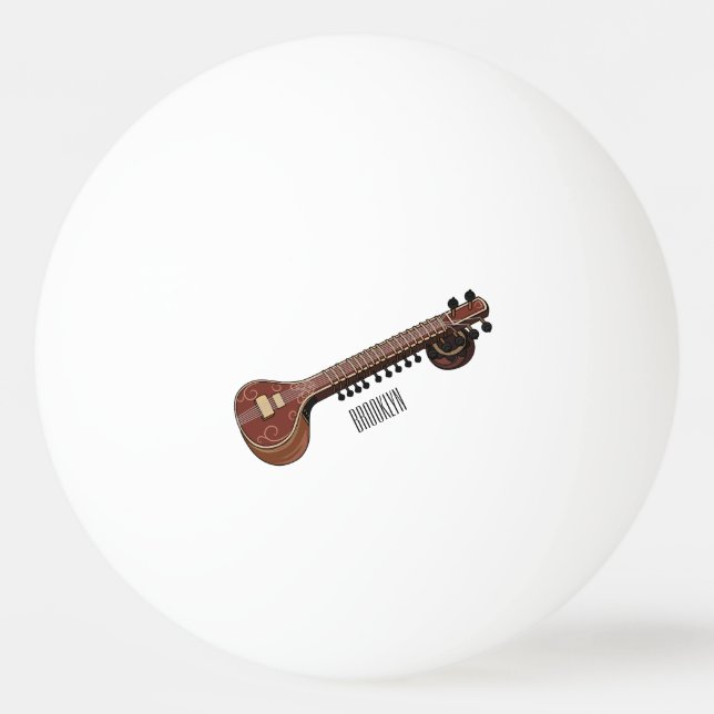 Pelota De Ping Pong Sitar personalizado ilustracion (Anverso)