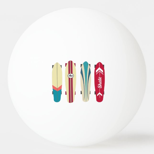 Pelota De Ping Pong Skateboard Vintage (Anverso)