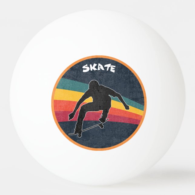 Pelota De Ping Pong Skateboarder Retro Skateboarder 80s (Anverso)