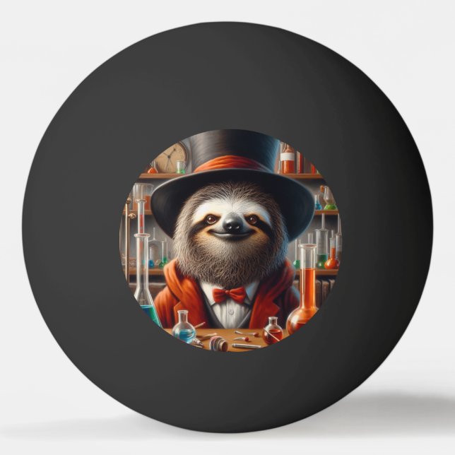Pelota De Ping Pong Sloth Mad Scientist (Anverso)