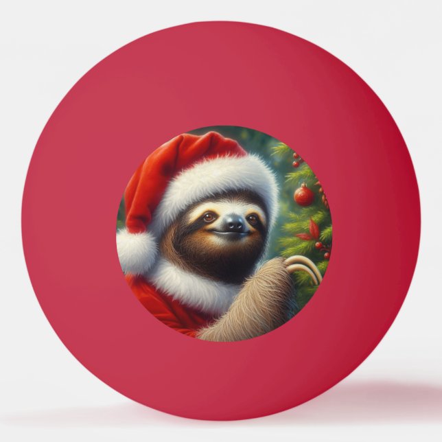 Pelota De Ping Pong Sloth Santa Claus (Anverso)