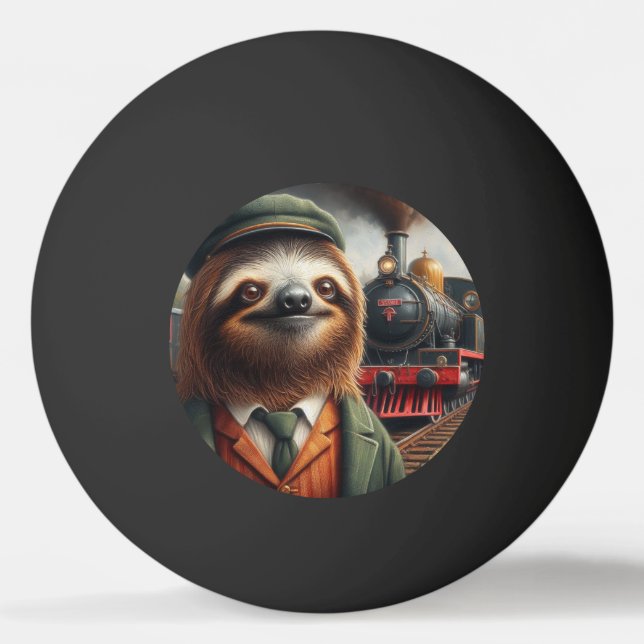 Pelota De Ping Pong Sloth Train Engineer (Anverso)