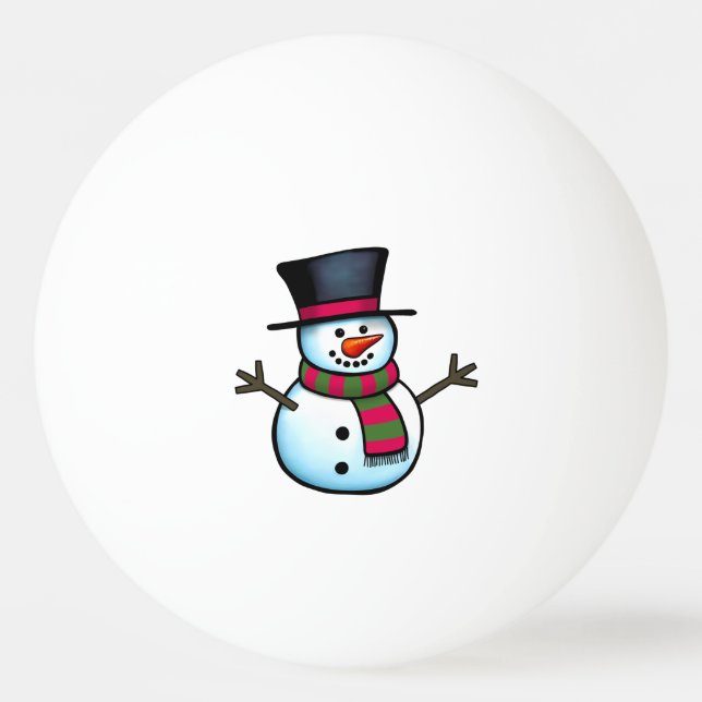 Pelota De Ping Pong Snowman (Anverso)