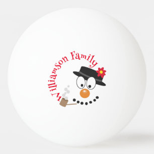 Pelota De Ping Pong Snowman Funny Face, Navidades de Novedad ricas