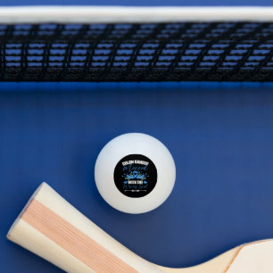 Pelota De Ping Pong Sobreviviente de cáncer de colon con cinta azul fe