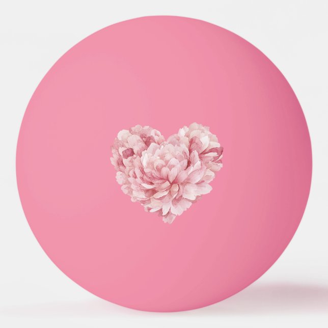 Pelota De Ping Pong Soft Pink Heart Flower (Anverso)