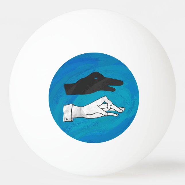 Pelota De Ping Pong Sombra De Pato En Azul (Reverso)