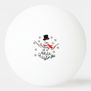 Pelota De Ping Pong Soñando con un hombre de nieve blanco Navidad