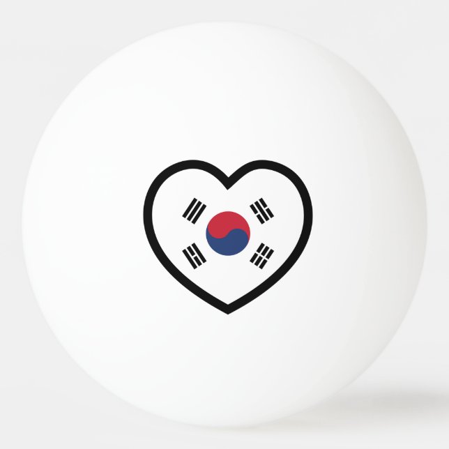 Pelota De Ping Pong South Korea Flag Heart (Anverso)