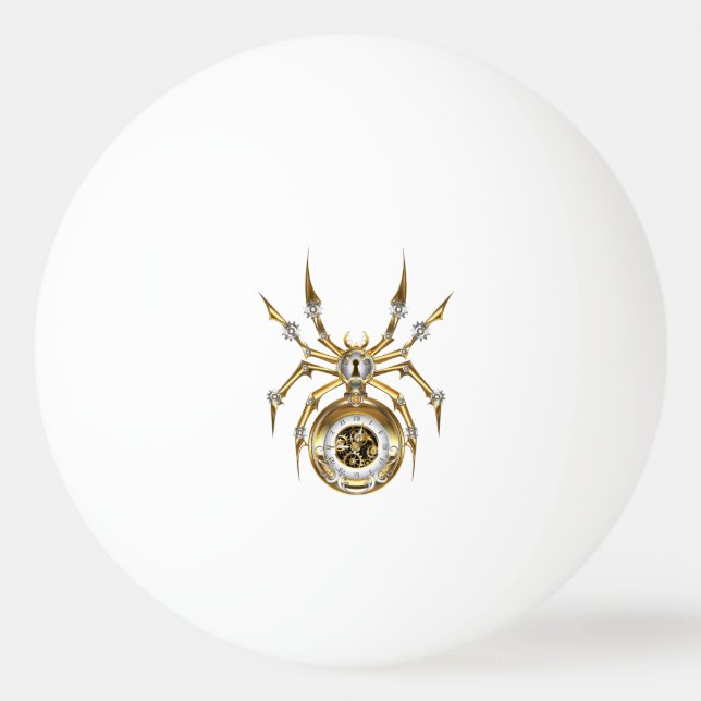 Pelota De Ping Pong Spider Steampunk sobre fondo morado (Anverso)