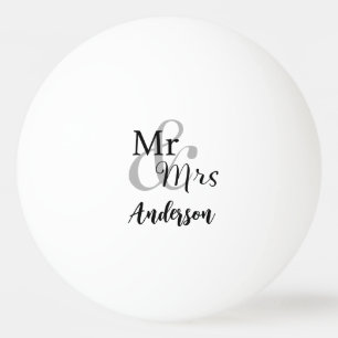 Pelota De Ping Pong Sr. y Sra. Boda Couple Personalizado Apellido