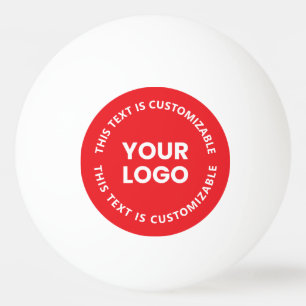 Pelota De Ping Pong Su logotipo / cualquier imagen cargada y texto cir