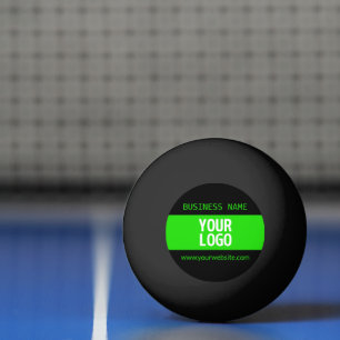 Pelota De Ping Pong Su logotipo o imagen negro y verde brillante