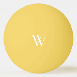 Pelota De Ping Pong Su monograma en amarillo