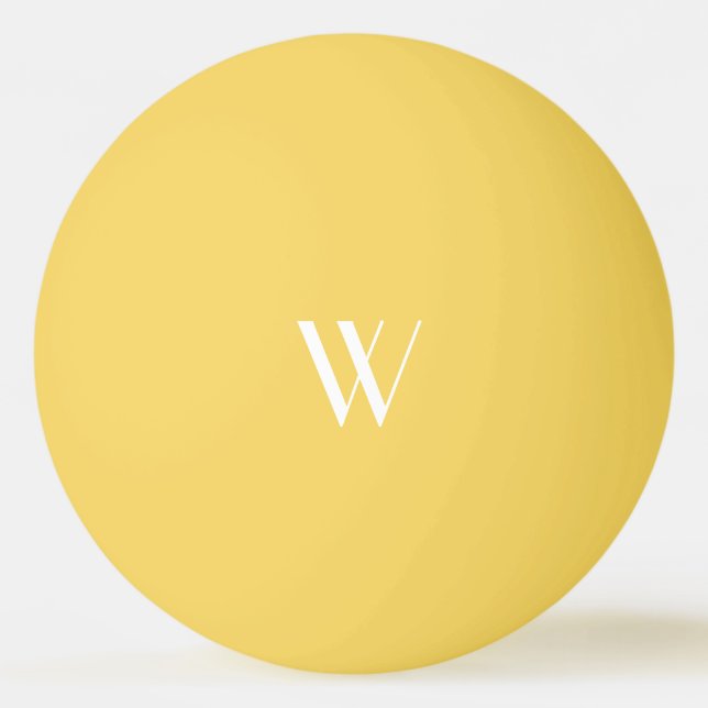 Pelota De Ping Pong Su monograma en amarillo (Anverso)