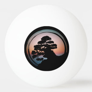 Pelota De Ping Pong Sunset Bonsai Tree Ceramic Tile Desk Organizador G
