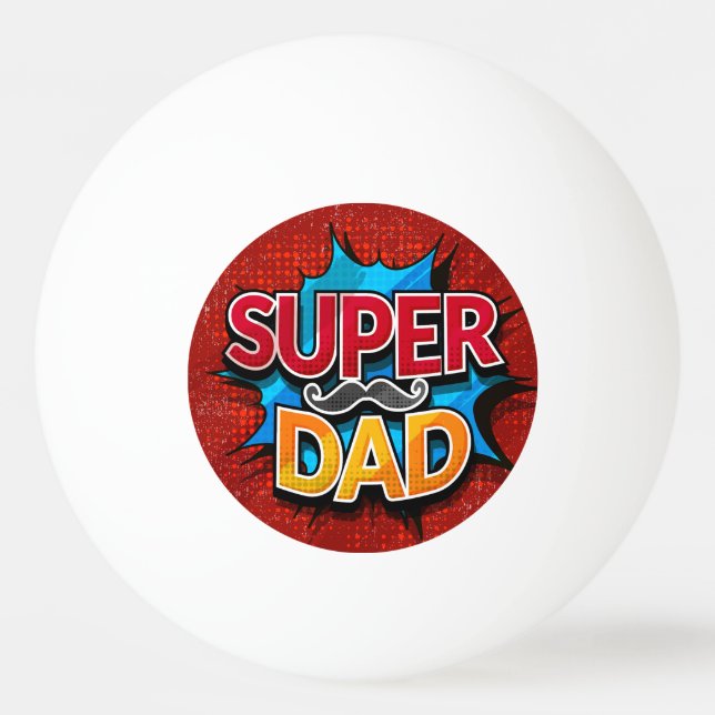 Pelota De Ping Pong Super Dad Mustache Modern Grunge (Anverso)