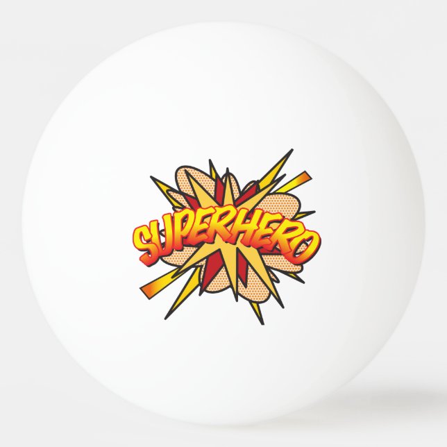 Pelota De Ping Pong Superhéroe Divertido Genial Cómic Moderno (Anverso)