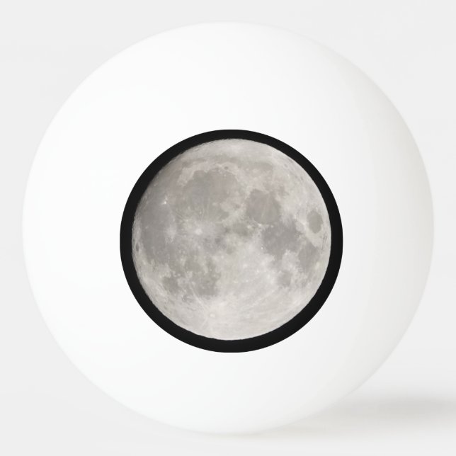 Pelota De Ping Pong Superluna en cielo negro (Anverso)