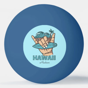Pelota De Ping Pong Surf de ubicación y nombre personalizado Shaka