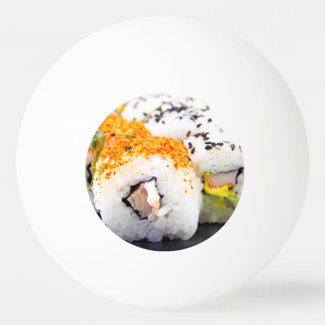 Pelota De Ping Pong Sushi en un plato (Reverso)