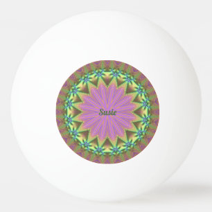 Pelota De Ping Pong SUSIE ~ Floral Pastel de colores ~ Ping Pong Ball