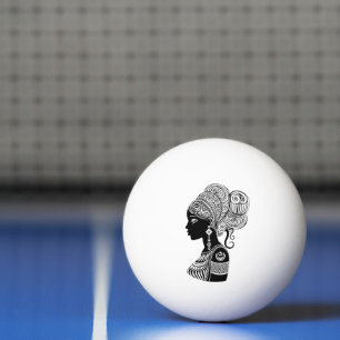 Pelota De Ping Pong Tatuaje tribal de retrato Chica africano