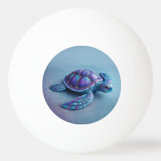 Pelota De Ping Pong Teal Blue Purple Turtle Colorful Sea Turtle