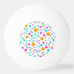 Pelota De Ping Pong Tela con estampado de flores coloridas lindas