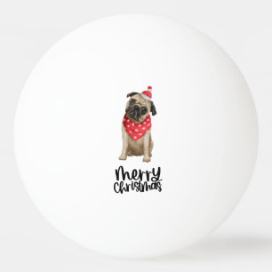 Pelota De Ping Pong Tema de los Navidades del perro de pug
