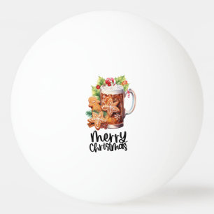 Pelota De Ping Pong Tema de Navidades de cerveza