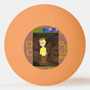 Pelota De Ping Pong Tema de Personalizado geométrico marrón
