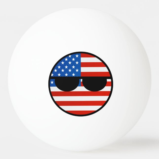 Pelota De Ping Pong Tendencia divertida Geeky USA Countryball (Anverso)