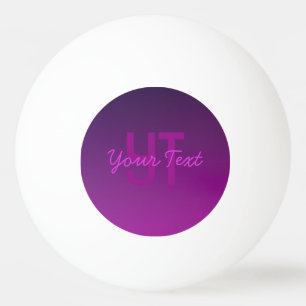 Pelota De Ping Pong Texto con Monograma Editable Moderno y Ombre Púrpu